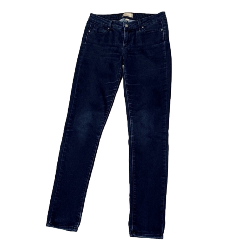 𝅺PAIGE Peg Skinny Jeans, Size 28, Navy Blue.